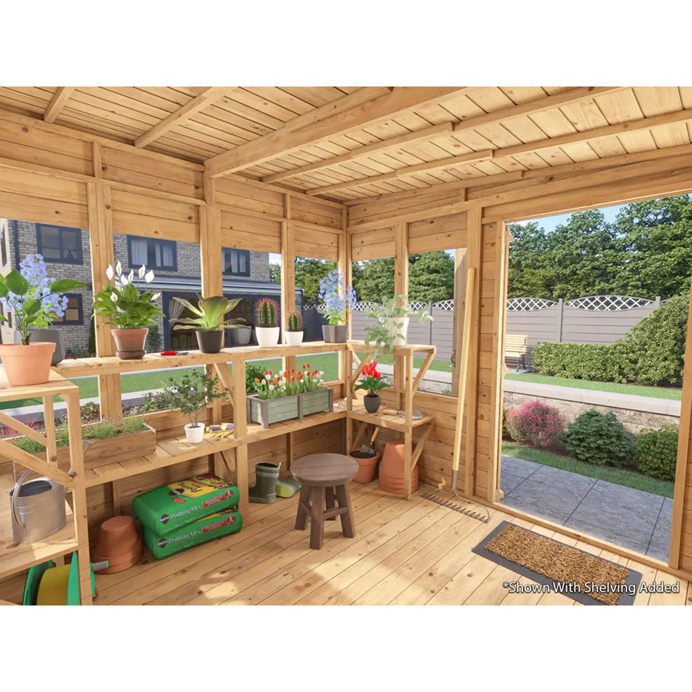 Dunster House Overlord 8 x 8ft Modular Brown Superfelt Pent Potting Shed Image 4