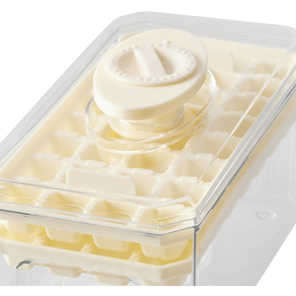 Living and Home Cream 64 Grid Press Type Ice Cube Mold Box Image 5