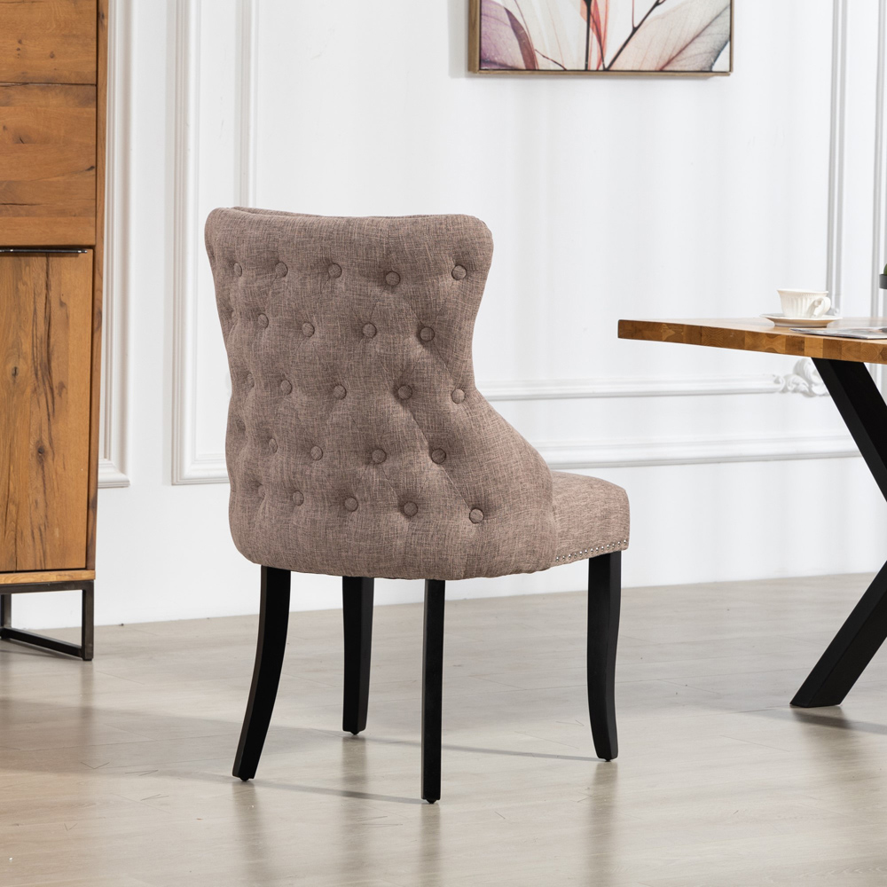 Artemis Home Rodello Set of 2 Dark Brown Fabric Dining Chair Image 4