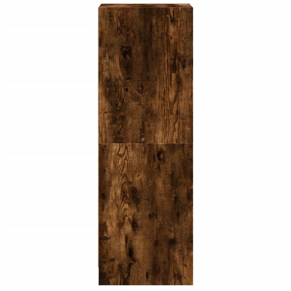 vidaXL 3 Glass Door Smoked Oak Highboard Image 6