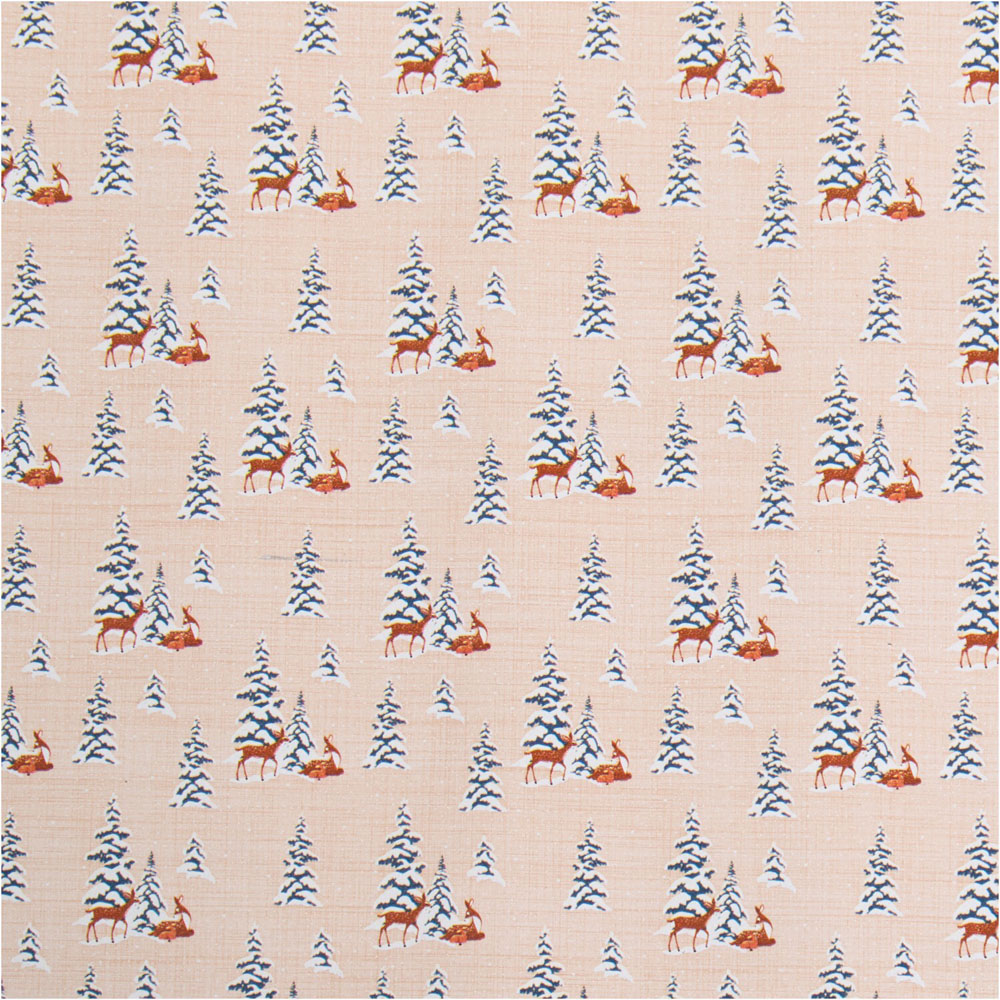 Reindeer Forest Gift WrapBeige Image 3