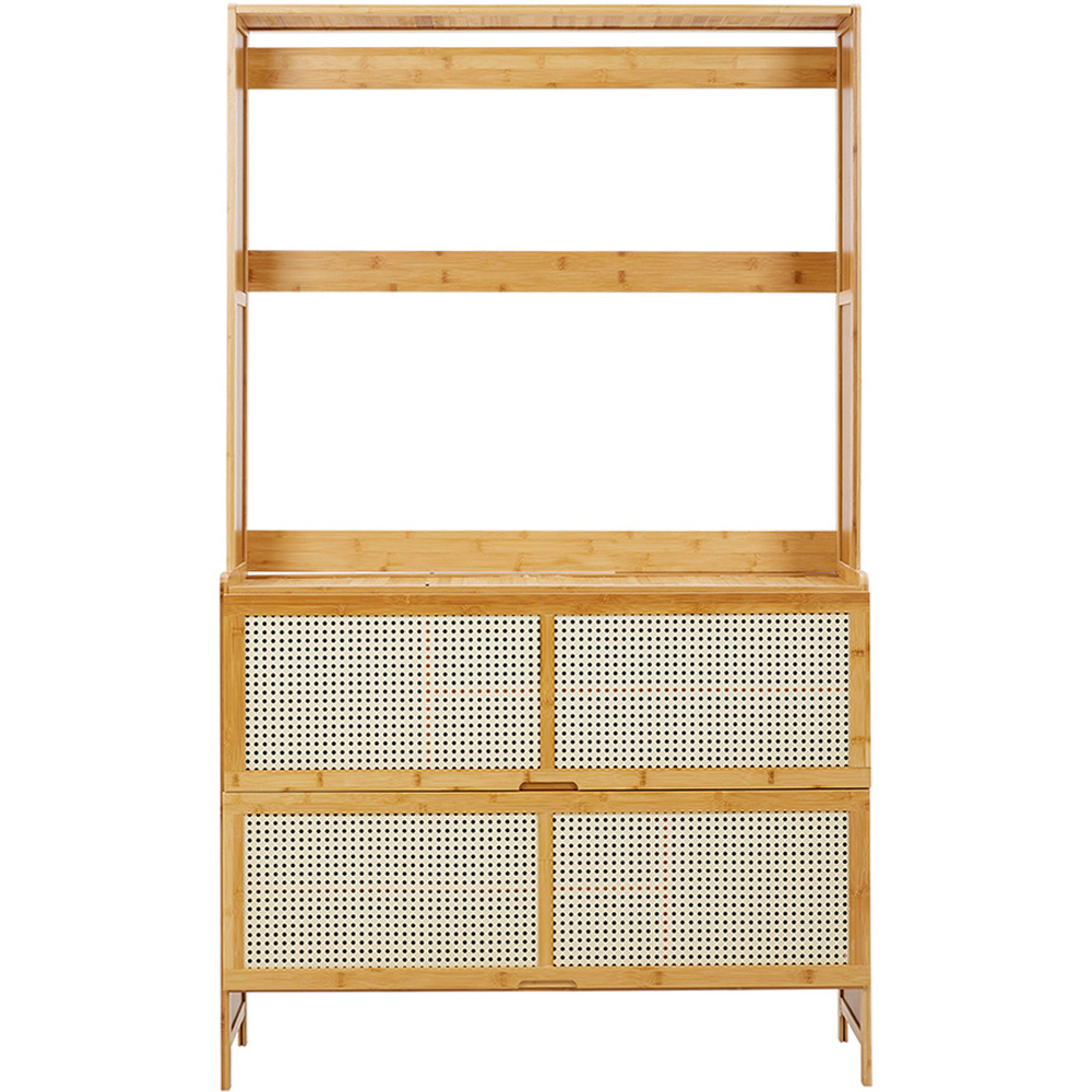 H&O Direct 4 Tier Brown Shoe Cabinet Image 2