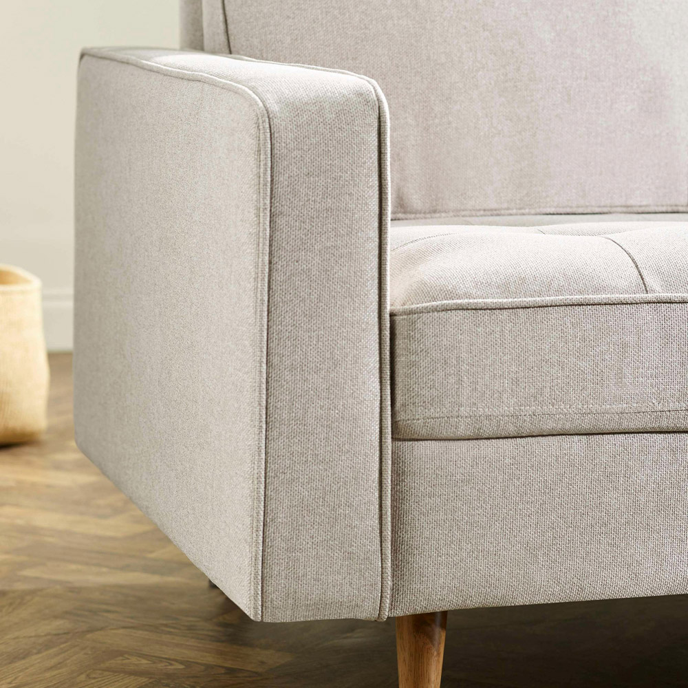 Julian Bowen Henrietta 3 Seater Beige Chenille Upholstered Sofa Image 6