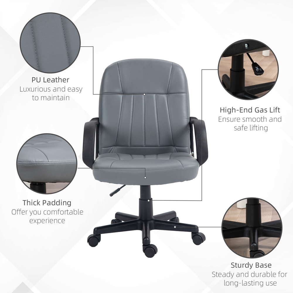 Portland Grey Swivel Office Chair Image 6