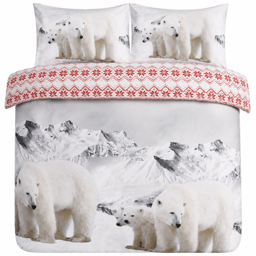 Smart Living Double Polar Bear Flannelette Duvet Set Image 2