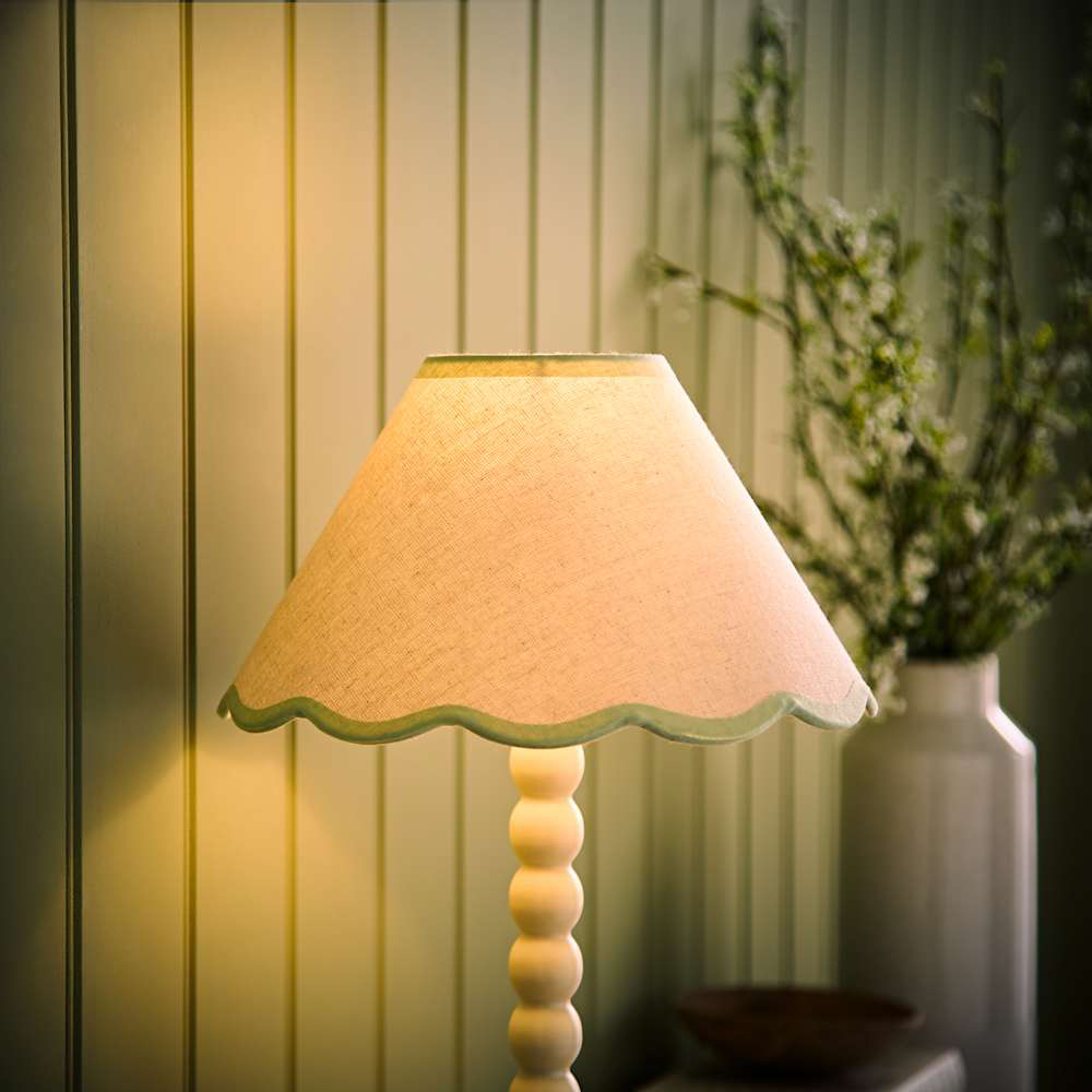ValueLights Florie Scallop Green Trim Small Shade Image 6