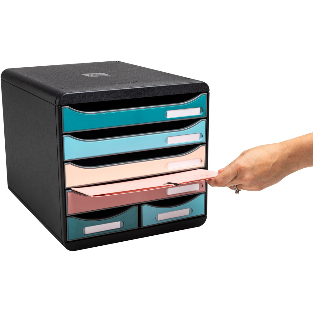 Exacompta Big Box Maxi Scandi 6 Drawer Multicolour Filing Module Image 4