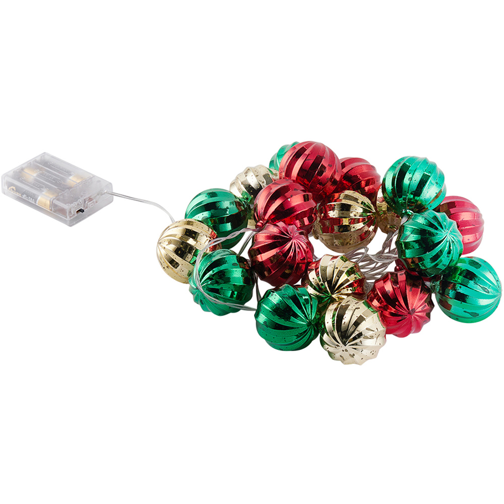 Living and Home 20 Multicoloured LED Christmas Bauble String Light Image 2