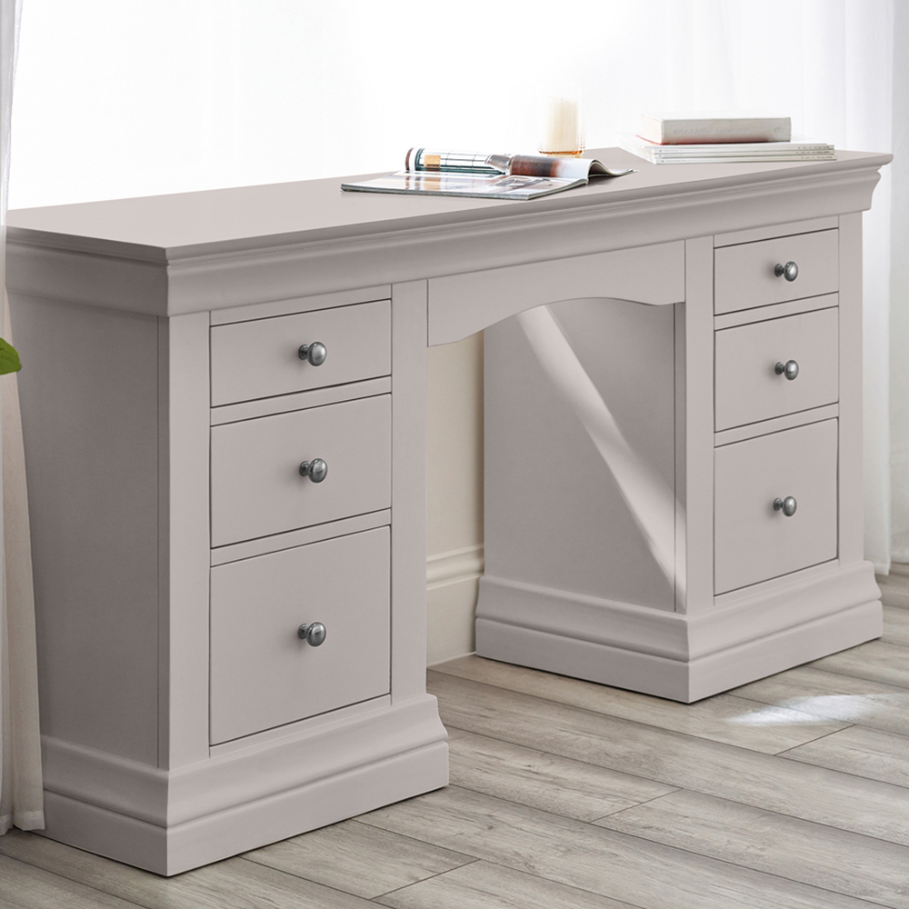 Julian Bowen Clermont Light Grey Dressing Table Image 1