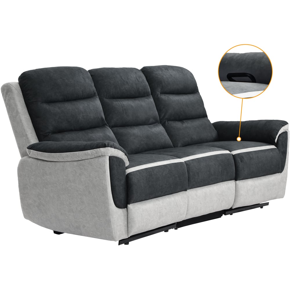 Comfy Living 5 Seater Two Tone Contrast Fabric Recliner Sofa Set Image 6
