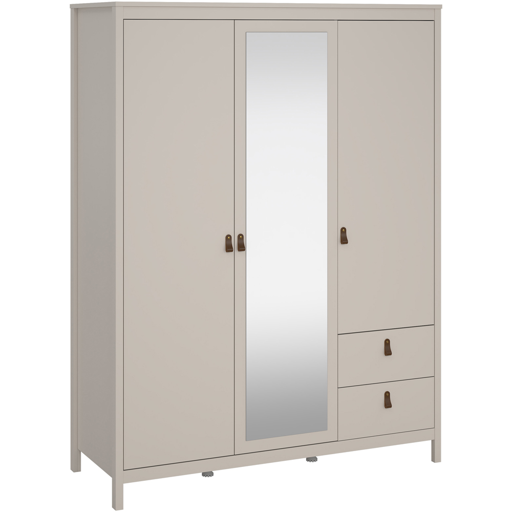 Florence Barcelona 3 Door 2 Drawer Cashmere Wardrobe with Mirror Image 2