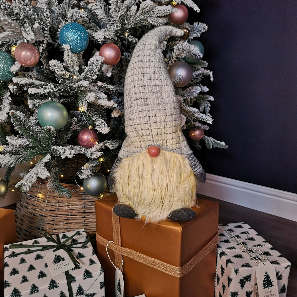 Samuel Alexander Light Grey Sitting Gonk Christmas Decoration 50cm Image 2