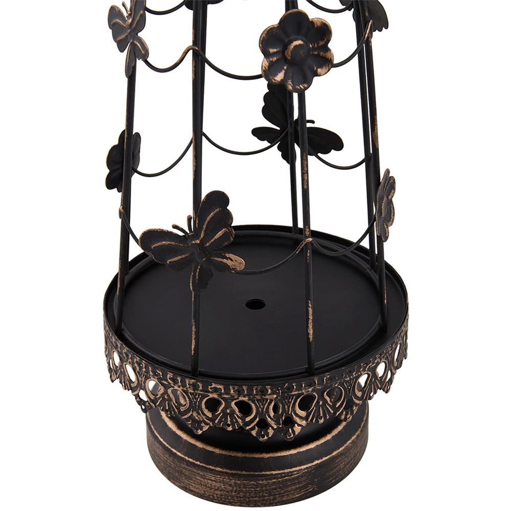 Living and Home Black Birdcage Iron Candle Holder Set of 2 Image 7
