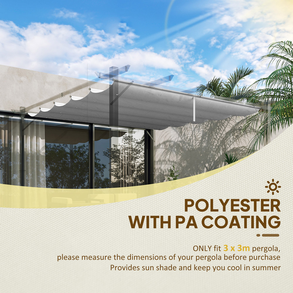Outsunny 3 x 3m Pergola Shade Cover Replacement Canopy Image 4