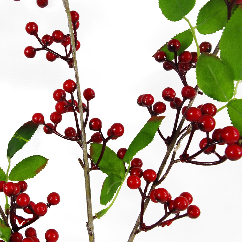 Leaf Red Berry Artificial Christmas Spray 80cm Image 5