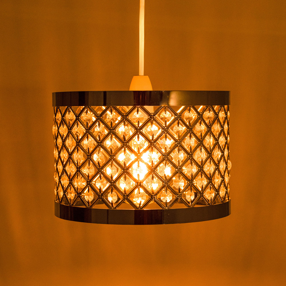 Innoteck Acrylic Moda Chrome Sparkly Ceiling Pendant Light Shade Image 2