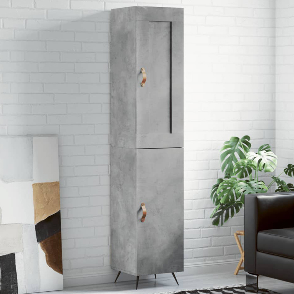 vidaXL 2 Door Concrete Grey Highboard Image 1