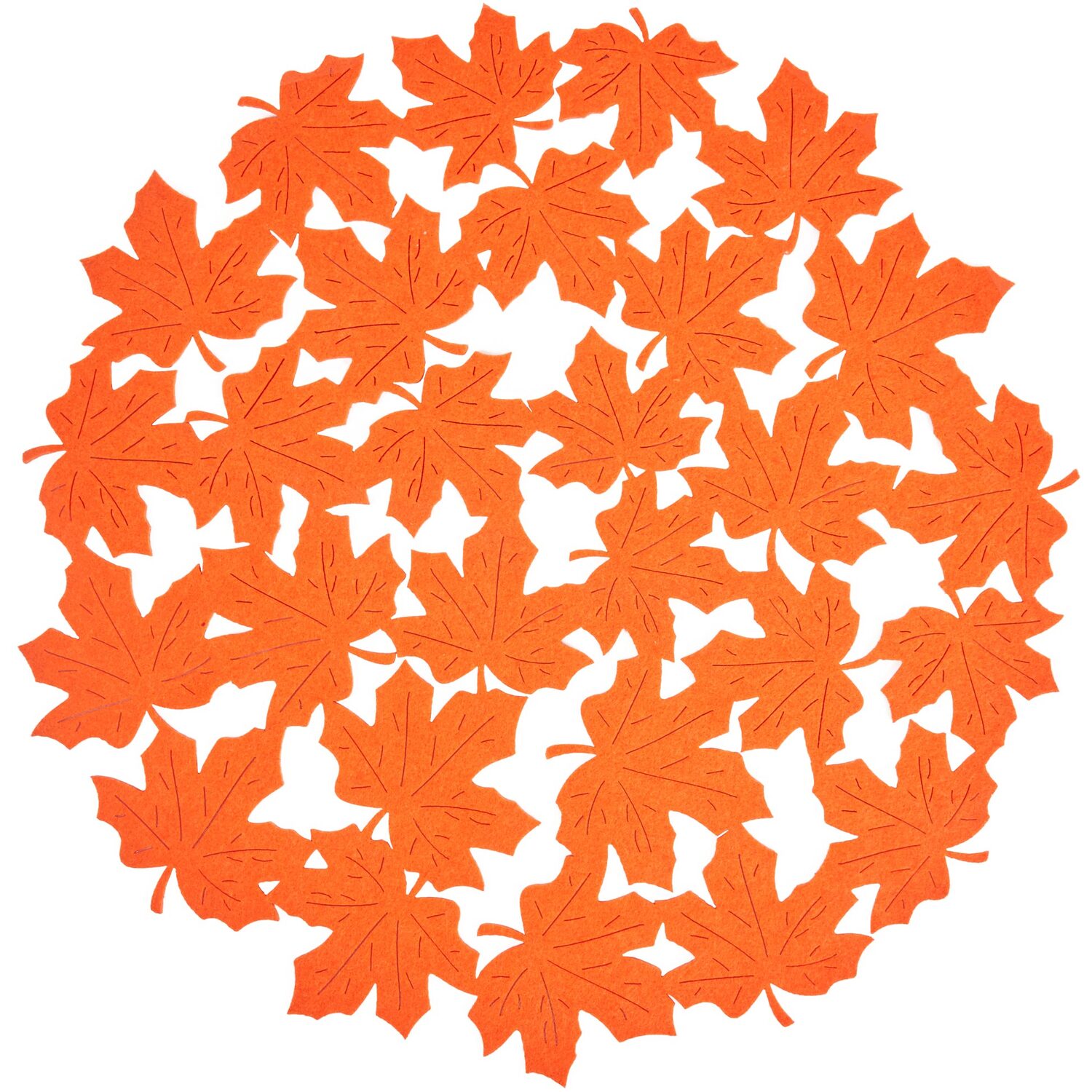 8 Piece Felt Placemats and Coasters Set - Orange Image 2