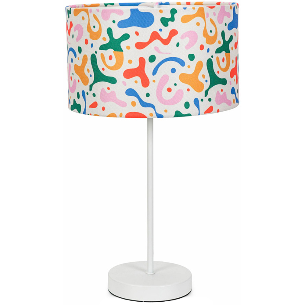 ValueLights Charlie Abstract Shade White Metal Single Stem LED Table Lamp Image 1