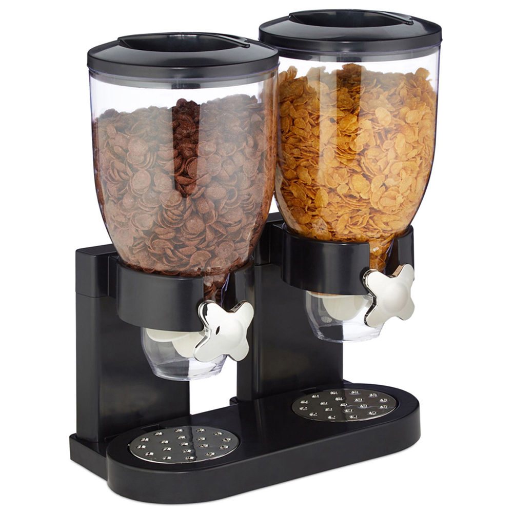 Living and Home Black Kitchen Double Head Dry Food Dispenser 7L Image 2