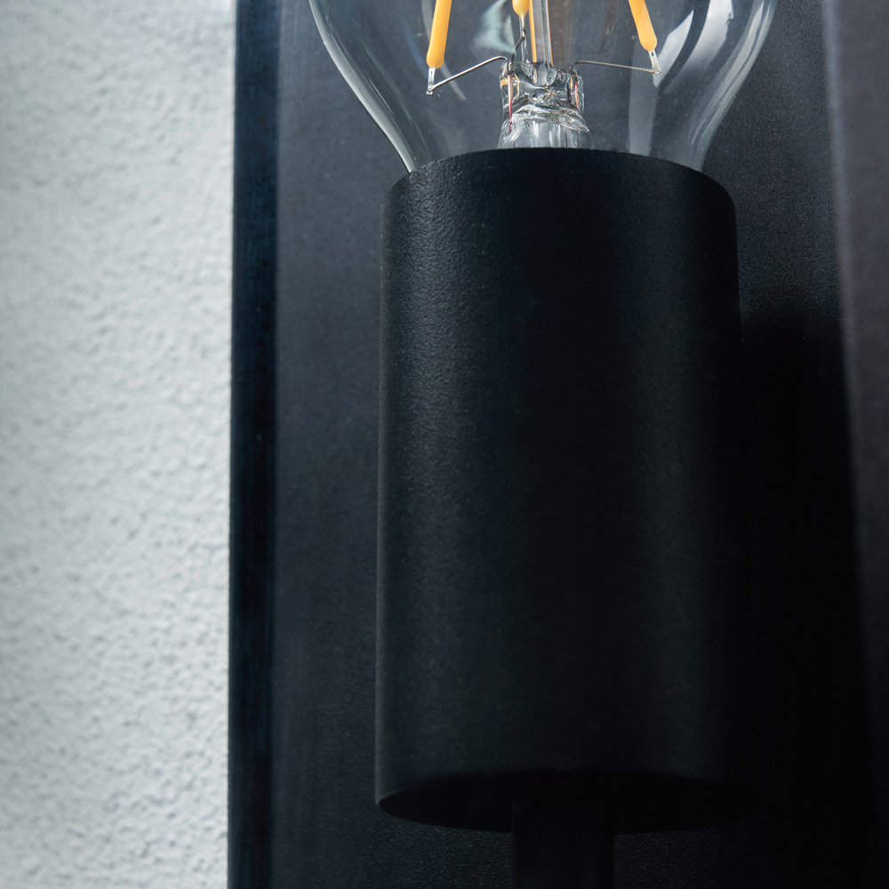 Zink Rowan Black Box Lantern Wall Light Image 4