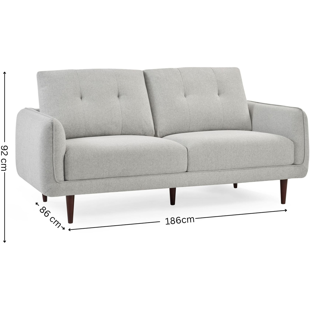 Julian Bowen Remy 3 Seater Light Grey Woven Fabric Sofa Image 9