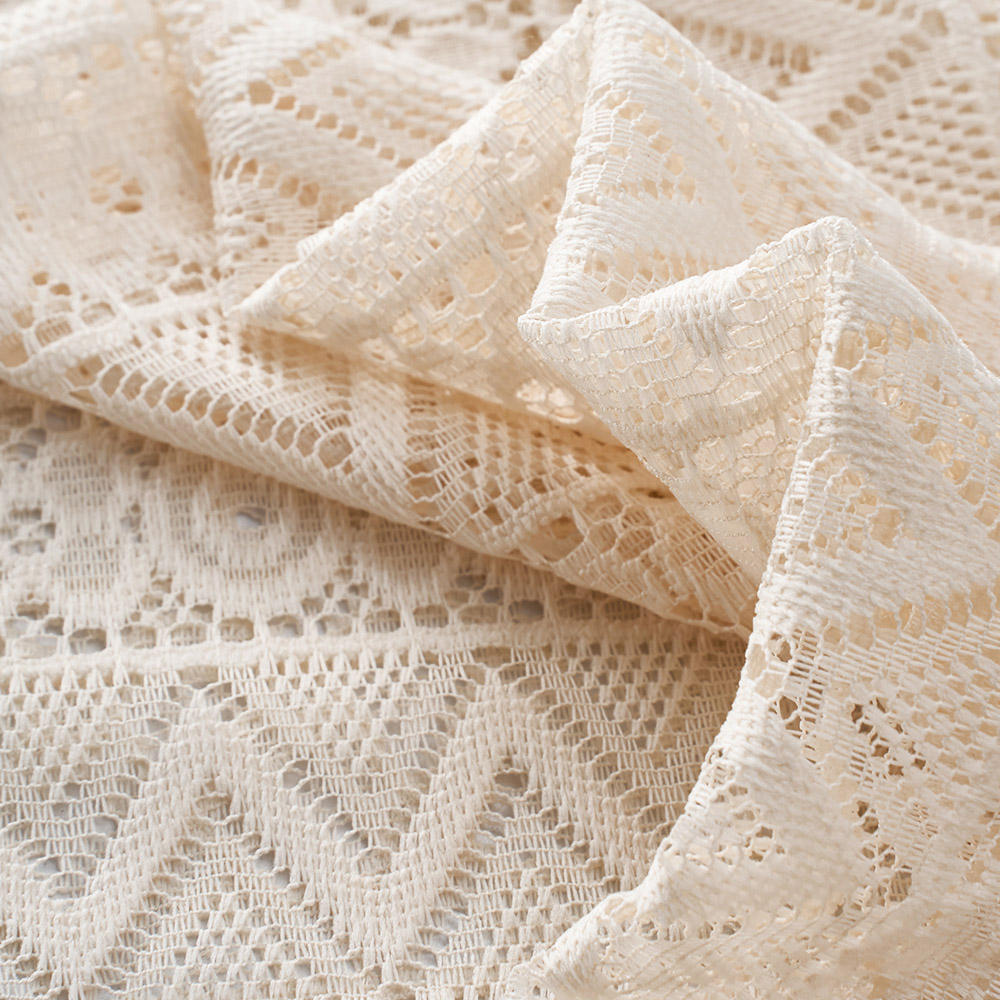 Living and Home 2-Piece Beige Lace Curtain Set 147 x 243.5cm Image 6