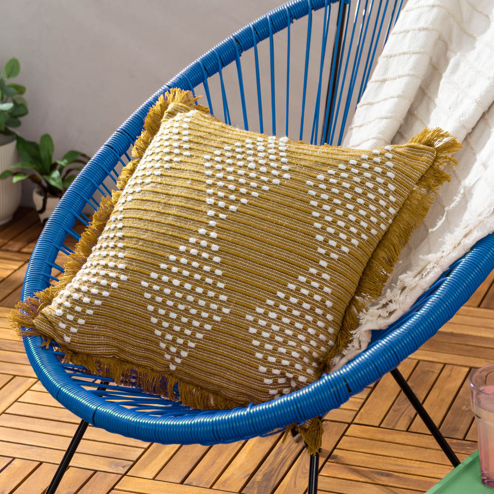 furn. Kadie Gold Woven Cushion 45 x 45cm Image 2