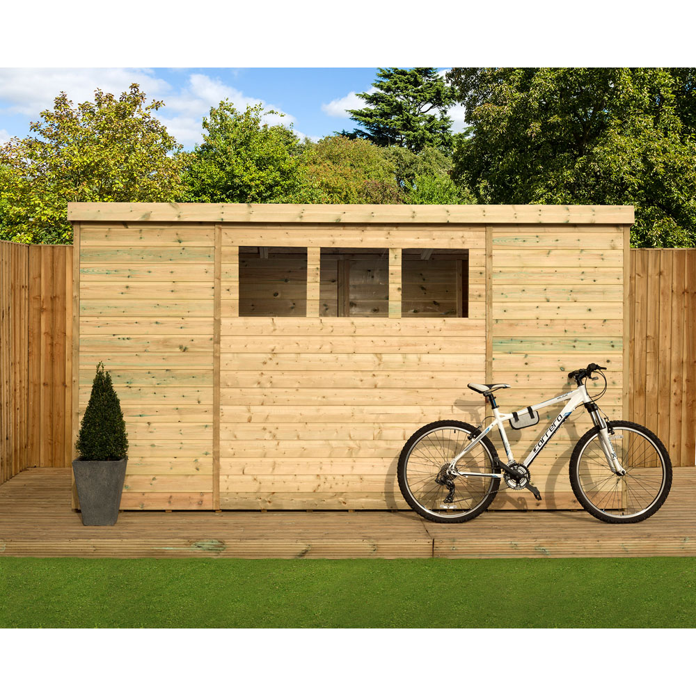 Empire Sheds 2500 12 x 7ft Side Panel Door Tongue and Groove Pent Garden Shed Image 4