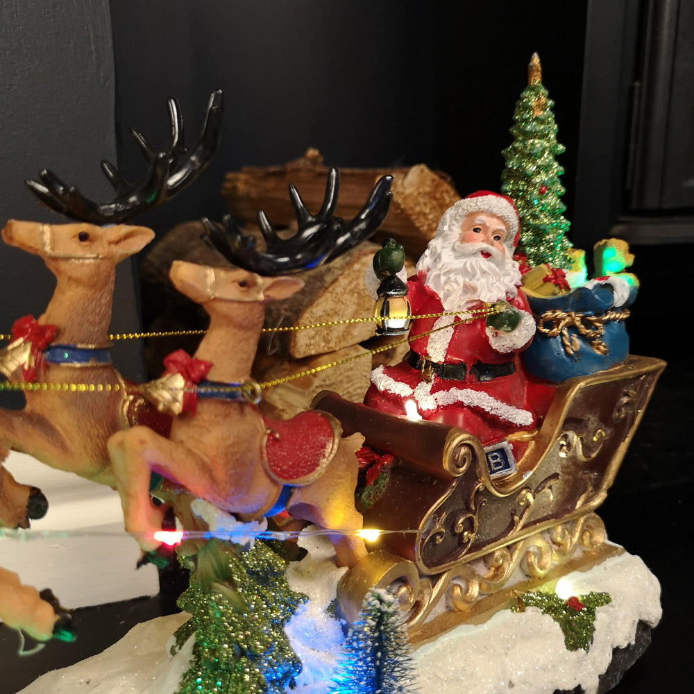 Samuel Alexander Santa Riding Sleigh Musical LED Christmas Decoration 35cm Image 5