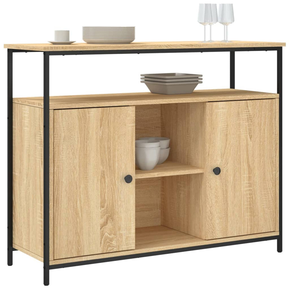 vidaXL 2 Door 3 Shelf Sonoma Oak Sideboard Image 3