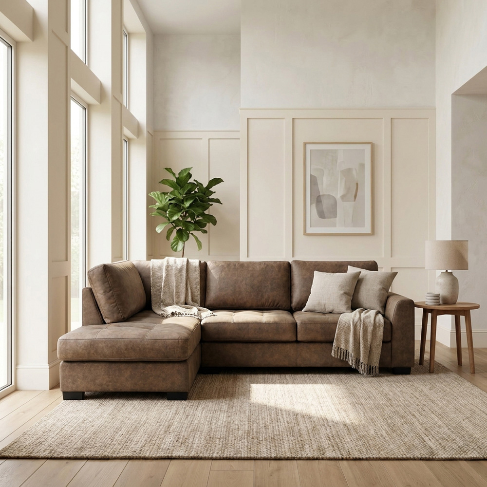Mayfair Large Corner Sofa Brown Image 3