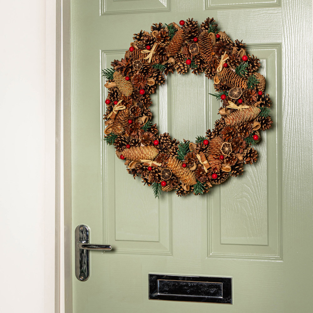 Samuel Alexander Winter Spice Christmas Wreath with Pine Cones Berries and Dried Fruit 50cm Image 6