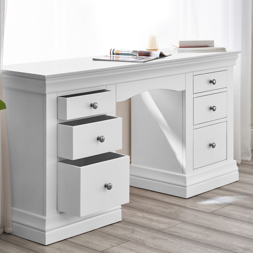 Julian Bowen Clermont Surf White Dressing Table Image 8