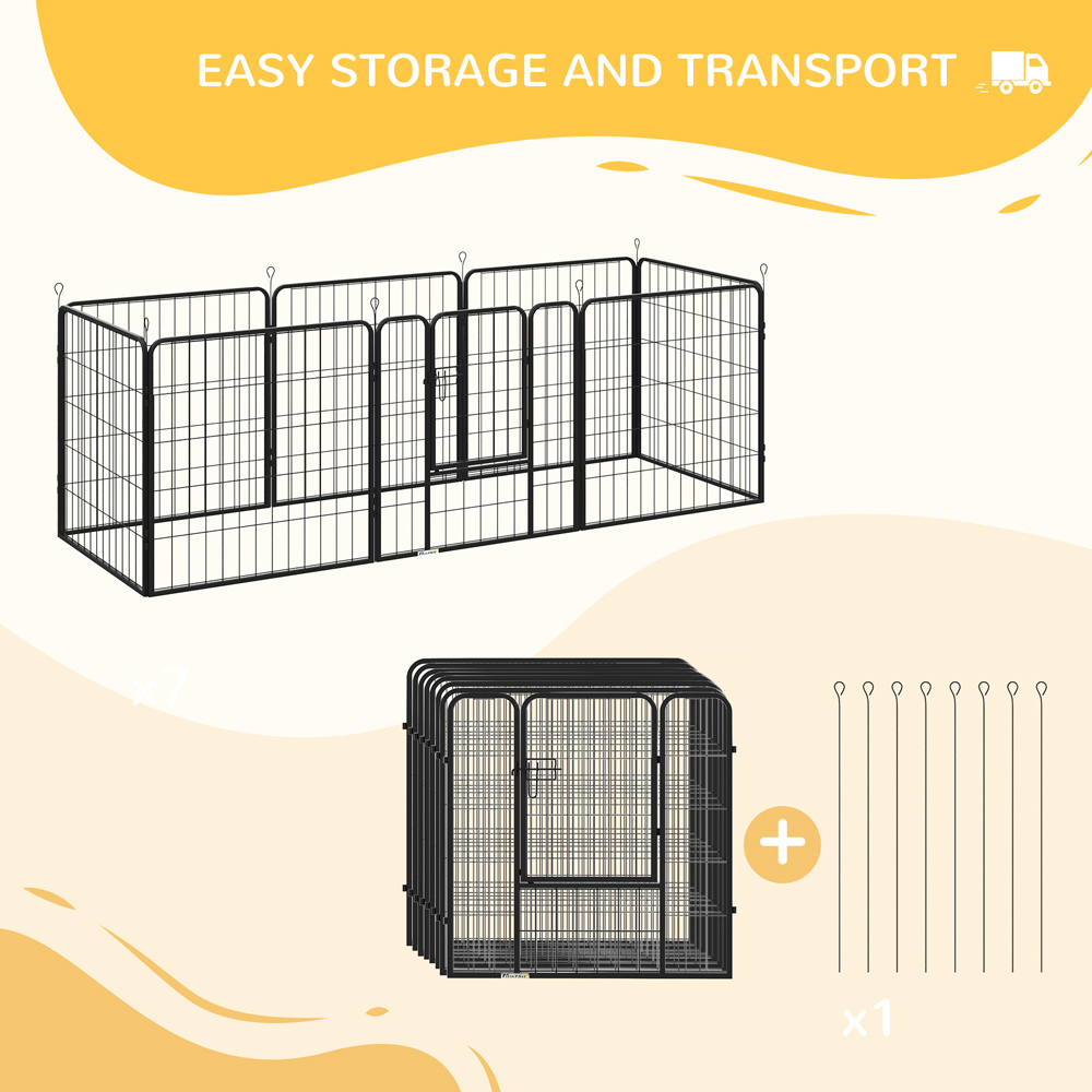 PawHut Metal Small Animal Hutch Playpen Image 4