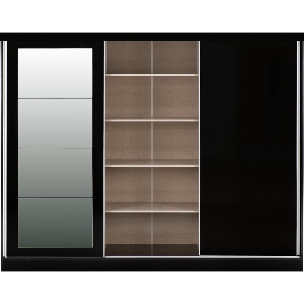 Seconique Nevada 3 Door Black Sliding Wardrobe Image 5