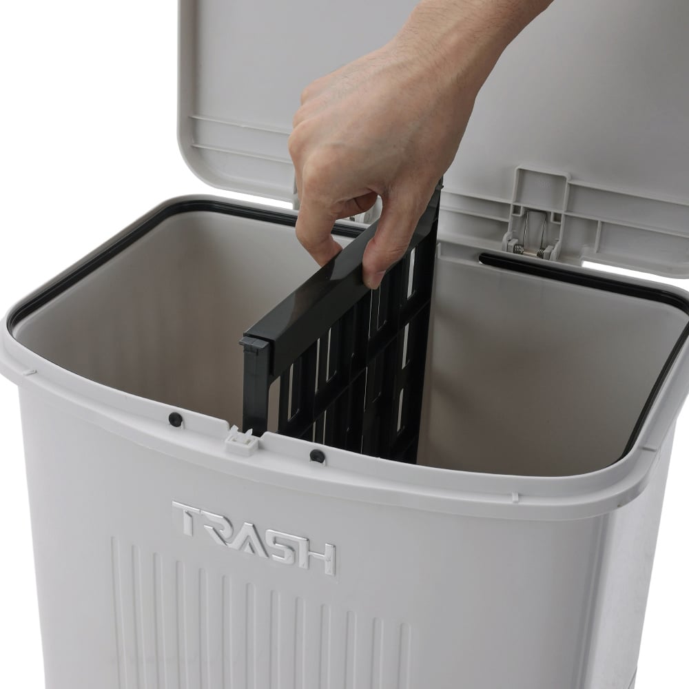 Living and Home 3 Tier Grey Dry Wet Trash Bin with Divider 45L Image 3