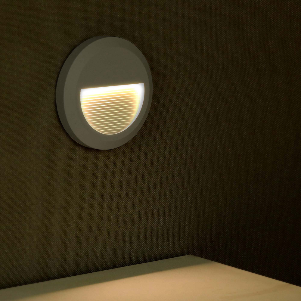 V-TAC 4 Pack 2W Grey Round Warm White LED Step Light Image 2