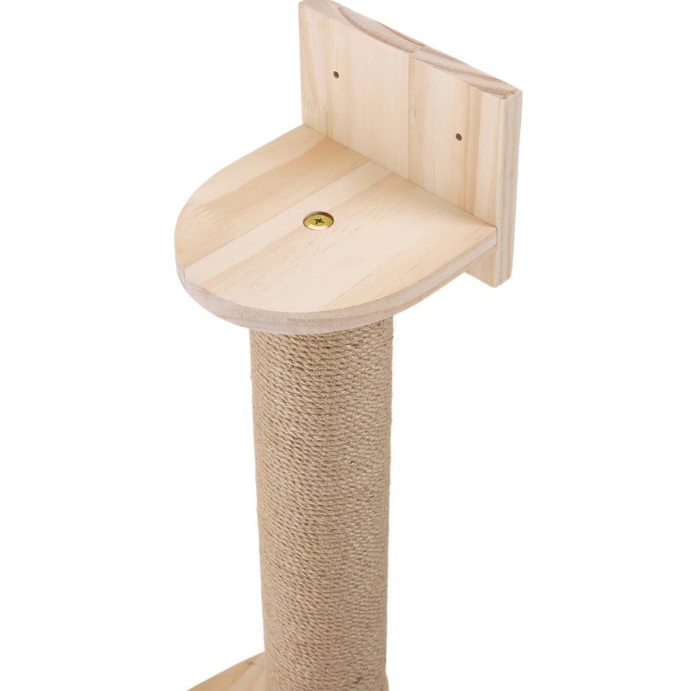 H&O Direct Solid Wood Wall Mounted Cat Scratching Post Image 4