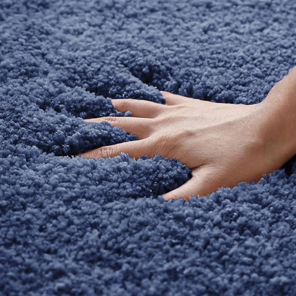 Allure Bath Fashions Mid Blue Microfibre Luxury Non-Slip Bath Mat 50 x 80cm Image 4