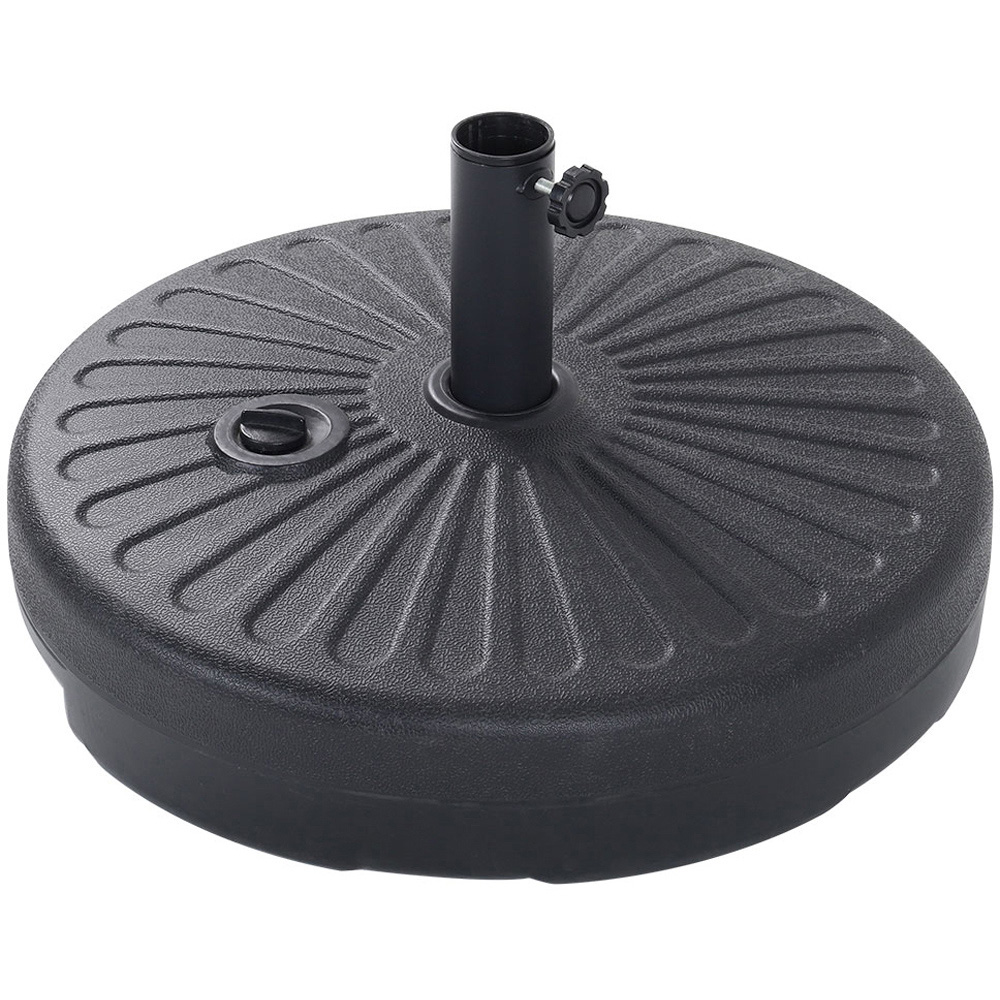Living and Home Black Crank and Tilt Parasol 3m with 28kg Round Base Image 4