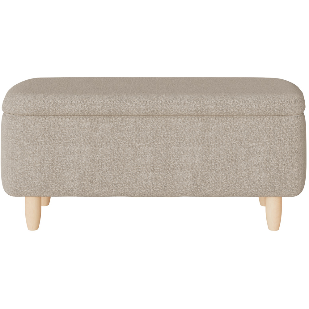 GFW Florence Boucle Natural Stone Brown Ottoman Image 2