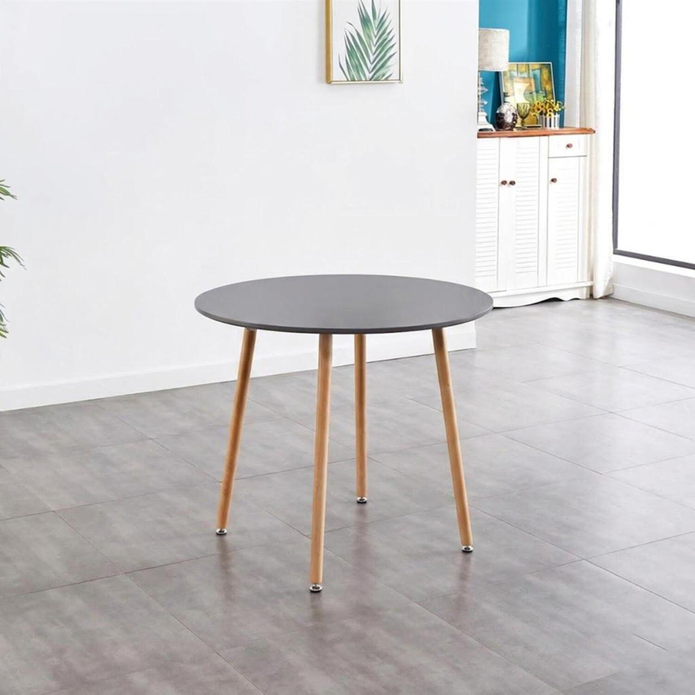 Kosy Koala 4 Seater Velvet Round Dining Set Grey Image 6