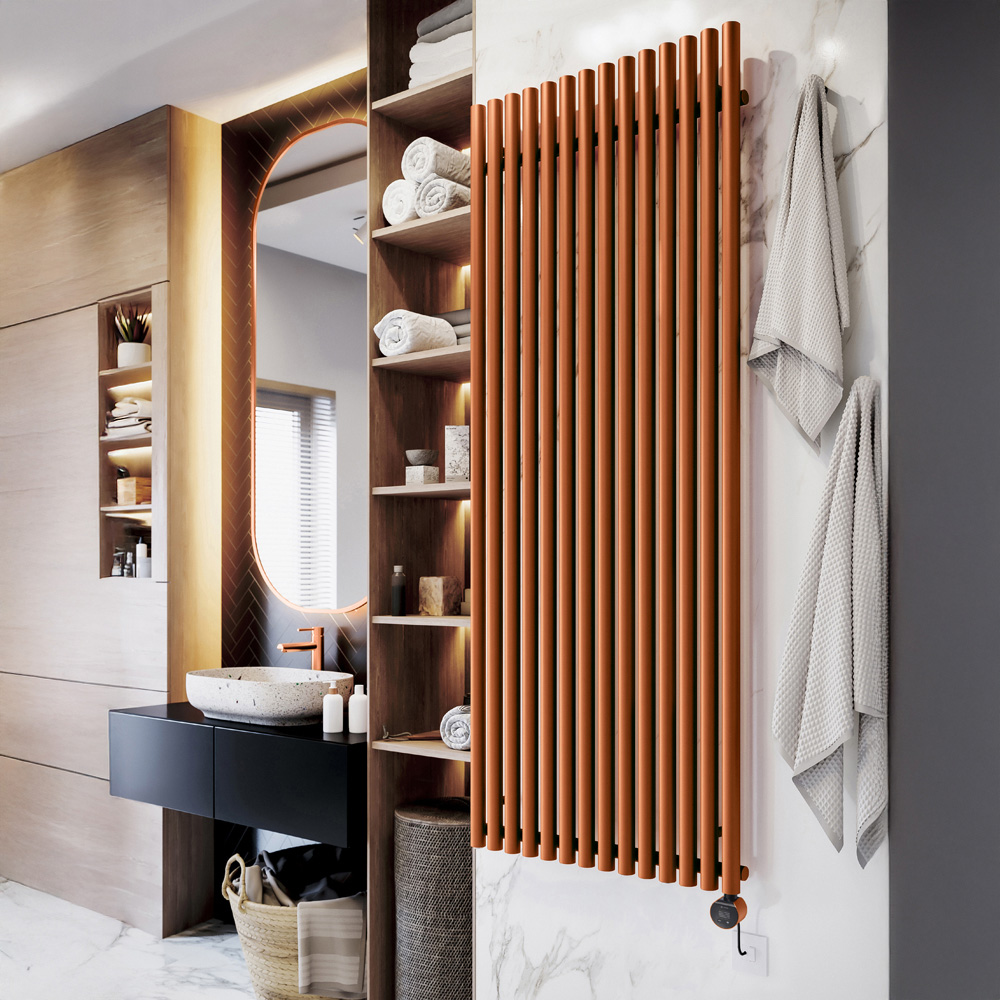 Terma Rolo-Room E Wi-Fi True Copper Electric Radiator 2000W 2000 x 755mm Image 2