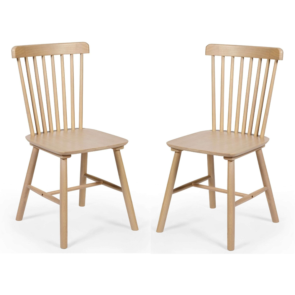 Julian Bowen Sakura Set of 2 Oak Dining Chair Image 2