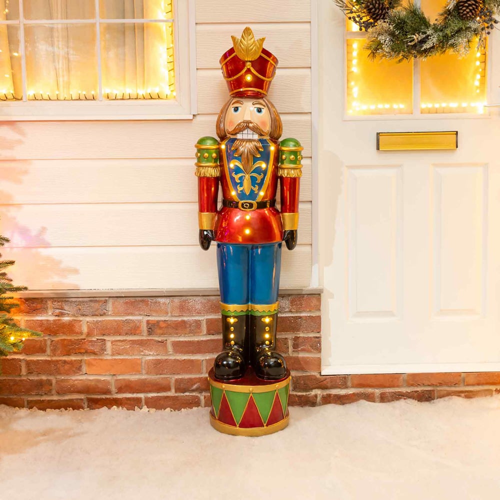 The Christmas Centre Red Green and Blue LED Lights Traditional Nutcracker Soldier 4.5ft Image 2