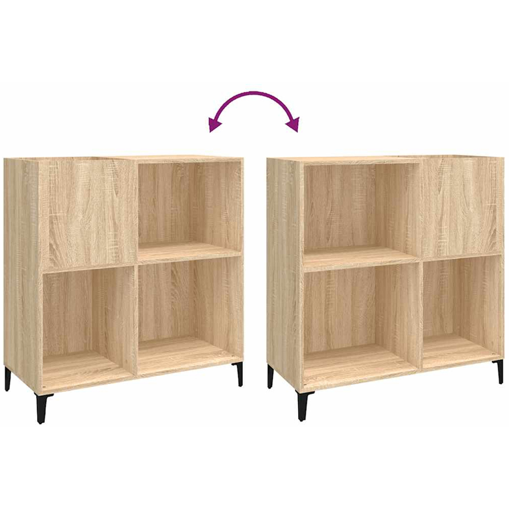 vidaXL 3 Shelf Sonoma Oak Record Cabinet Image 6