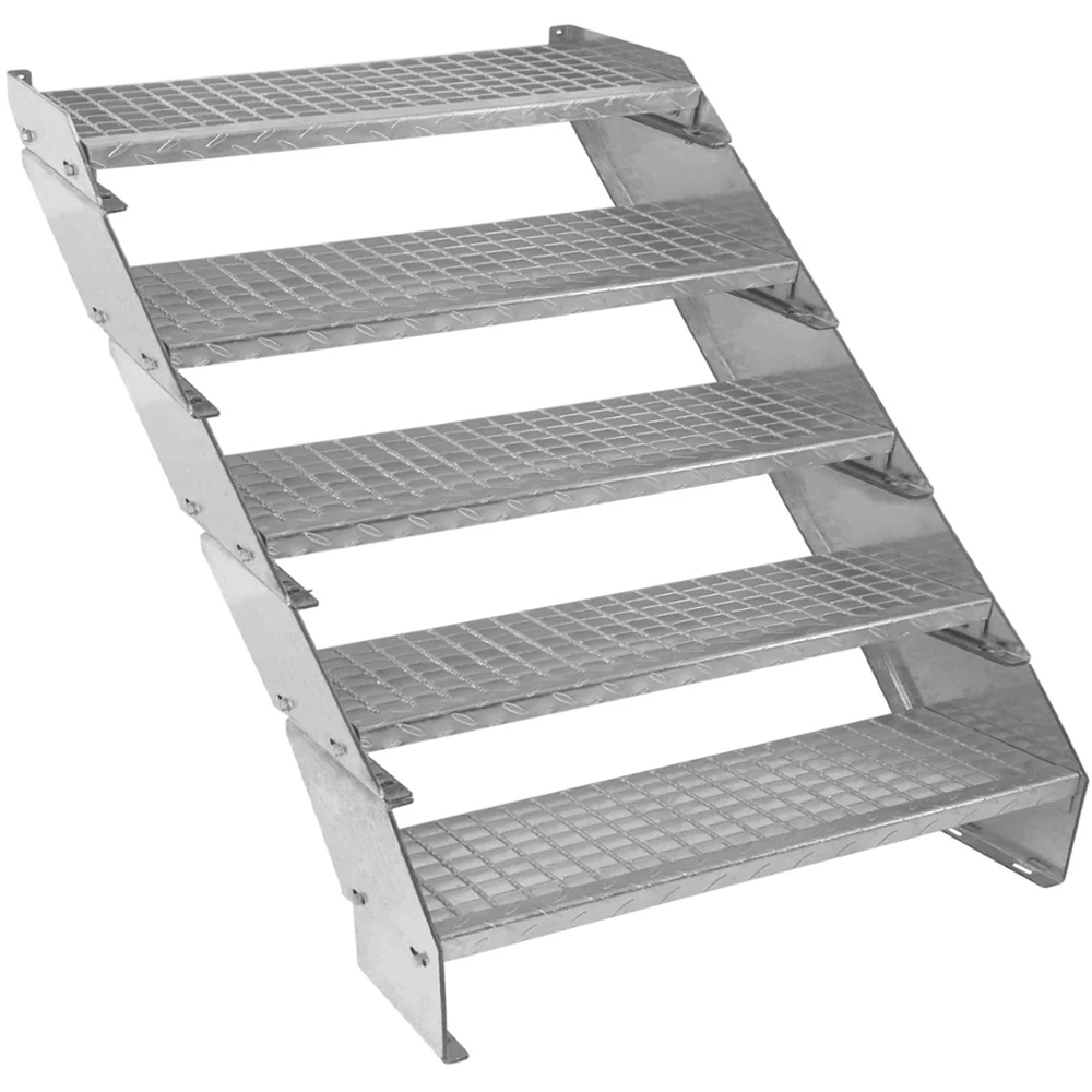 MonsterShop 5 Section Adjustable Galvanised Staircase 900mm Image 1