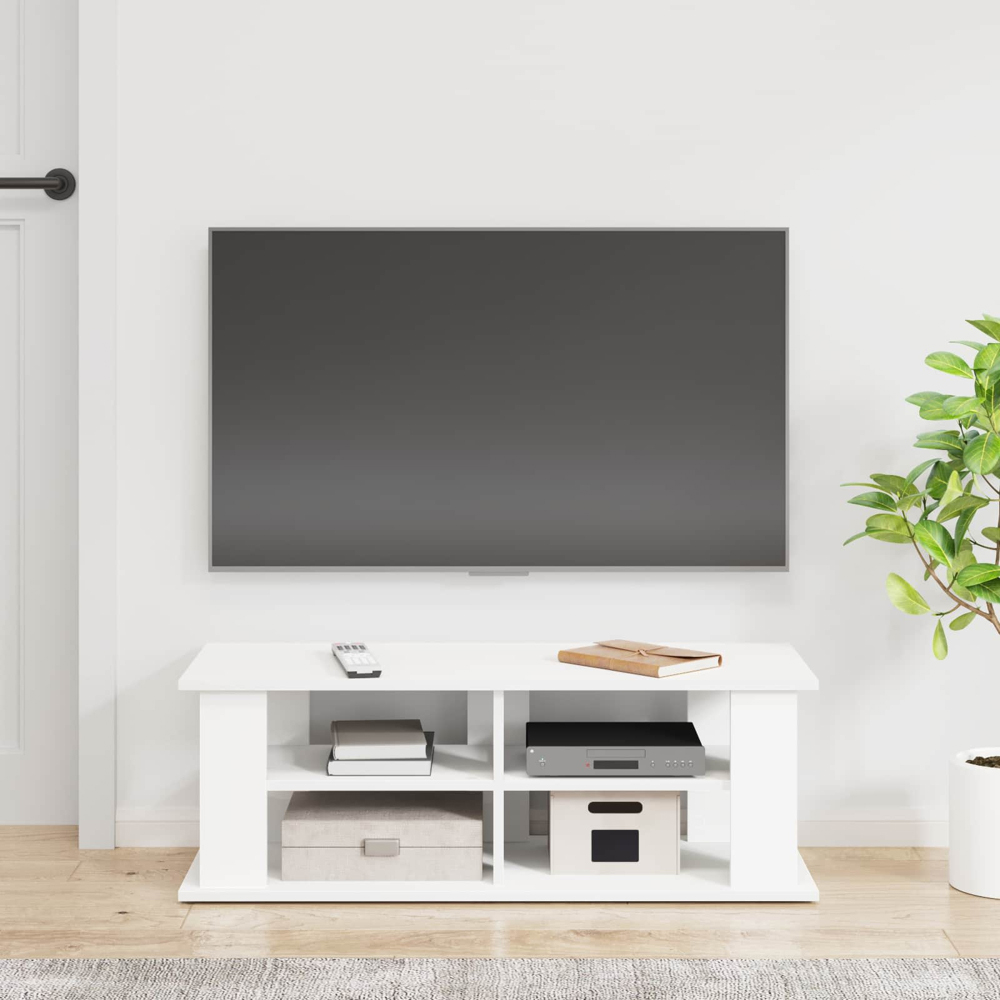 vidaXL 4 Shelf White TV Stand Image 4