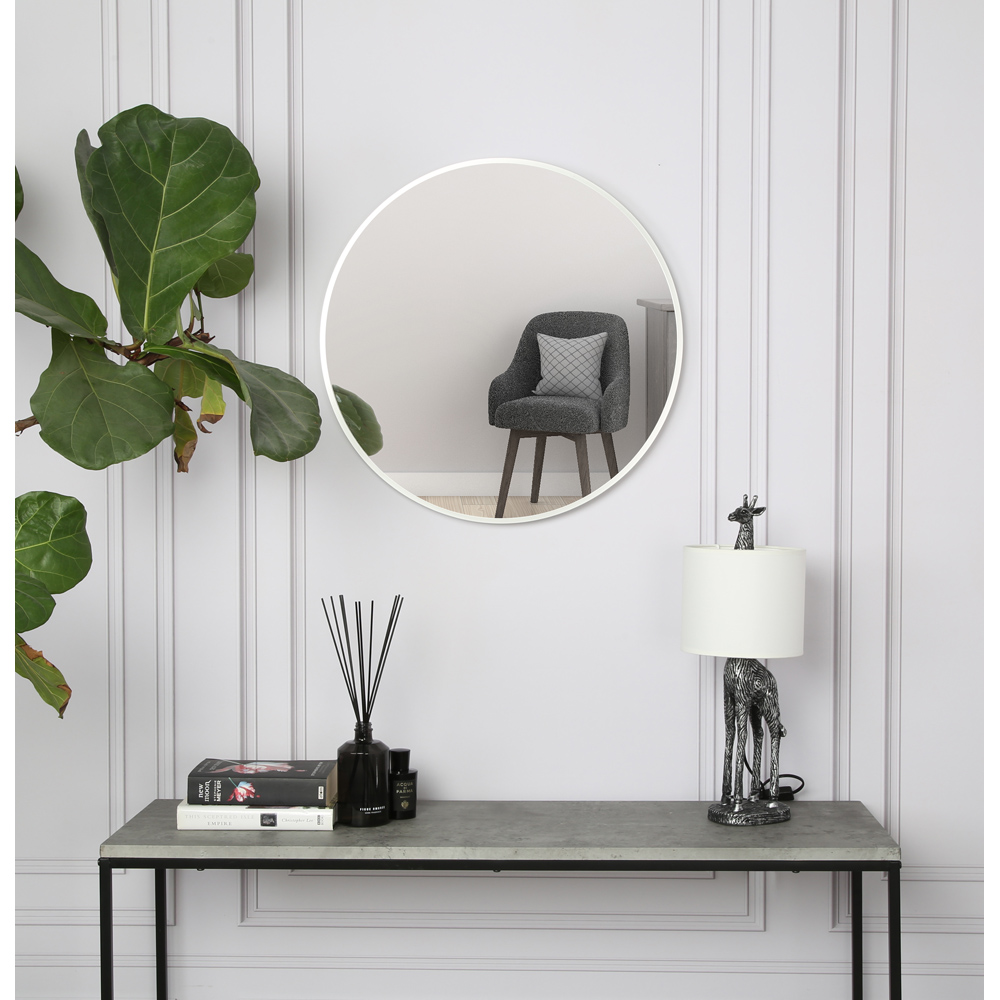 Pandora Silver Round Wall Mirror 80 x 80cm Image 7